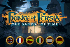 Prince of Persia: The Sands of Time title screen for GameBoy Advance